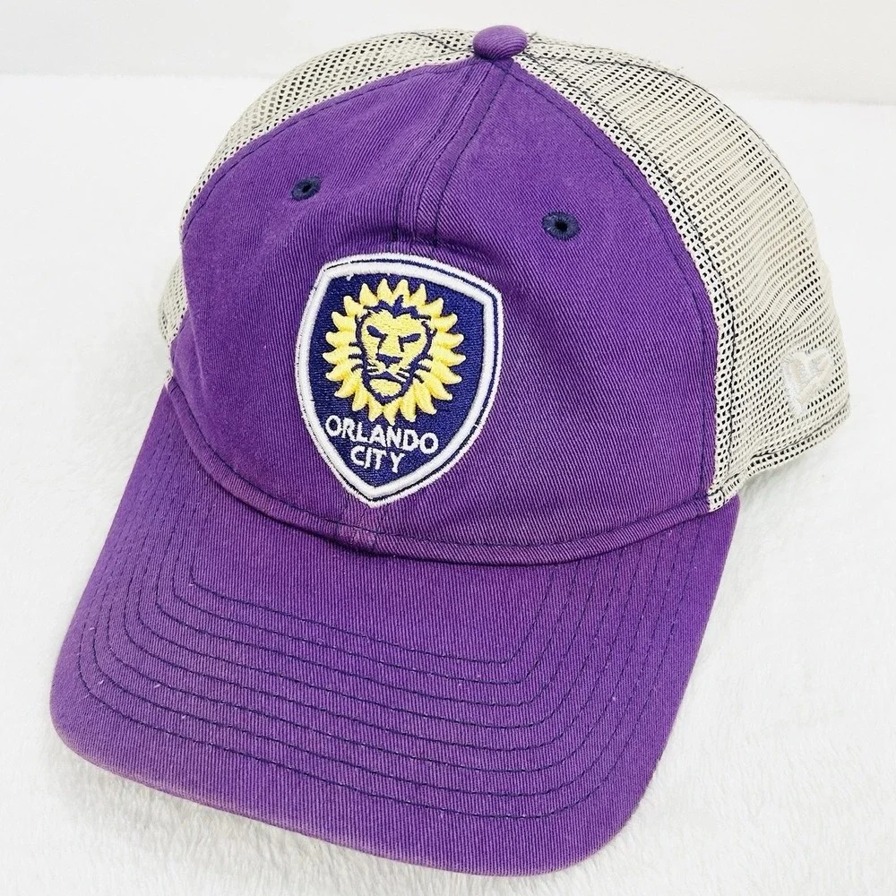 New Era Orlando City SC Trucker 9TWENTY Hat Cap Adjustable Snapback Purple‎ MLS